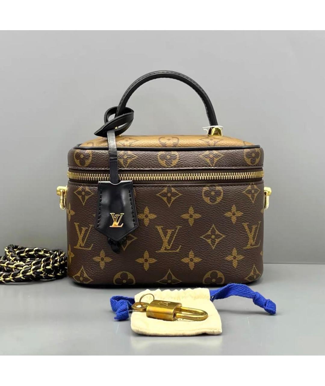 LOUIS VUITTON Коричневая кожаная сумка через плечо, фото 7