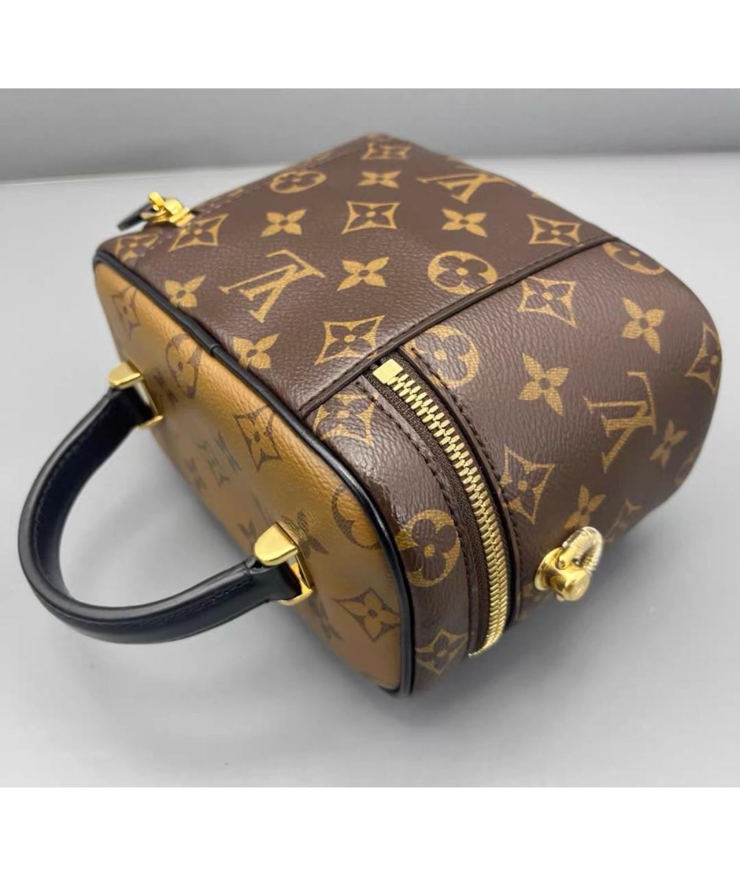 LOUIS VUITTON Коричневая кожаная сумка через плечо, фото 6