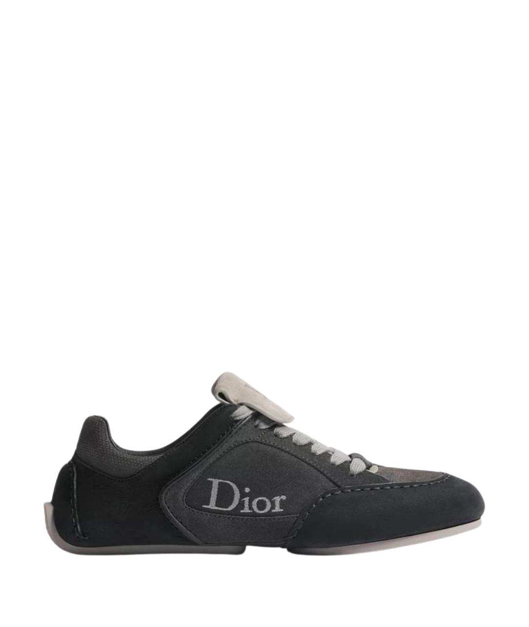 CHRISTIAN DIOR Черные нубуковые низкие кроссовки / кеды, фото 1