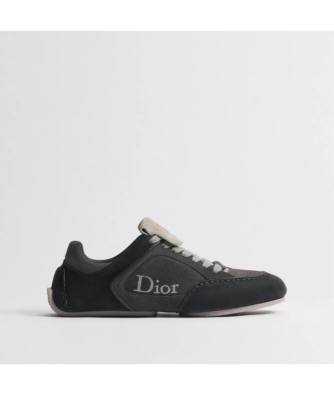 CHRISTIAN DIOR Черные нубуковые низкие кроссовки / кеды, фото 5