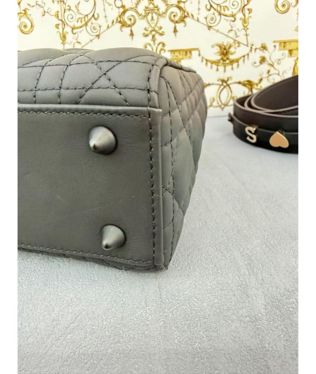 CHRISTIAN DIOR Черная кожаная сумка с короткими ручками, фото 5