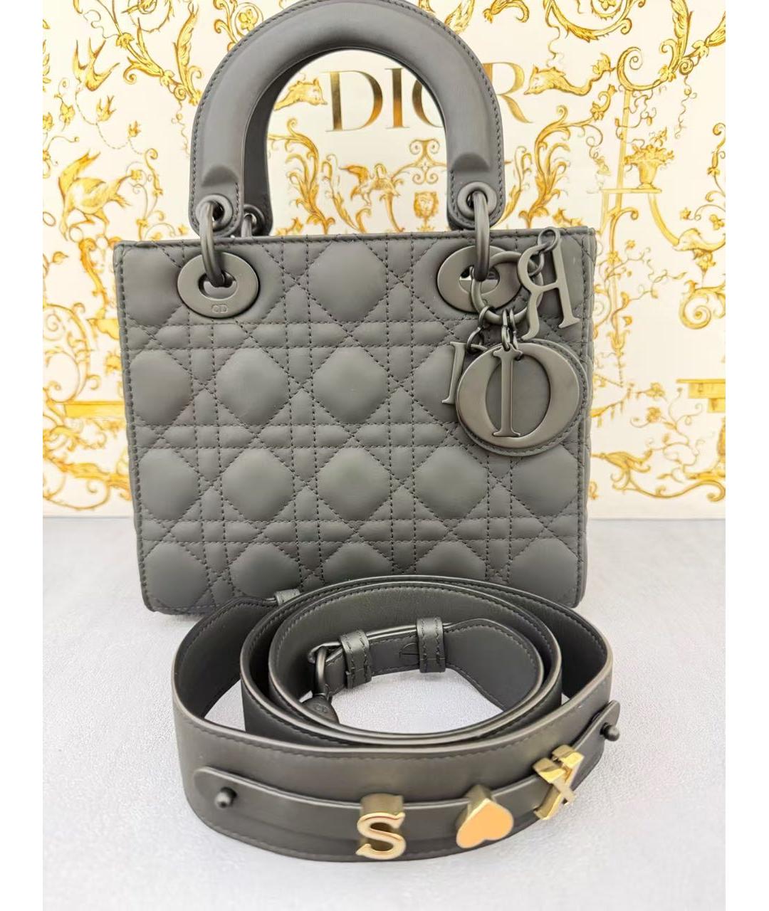 CHRISTIAN DIOR Черная кожаная сумка с короткими ручками, фото 8