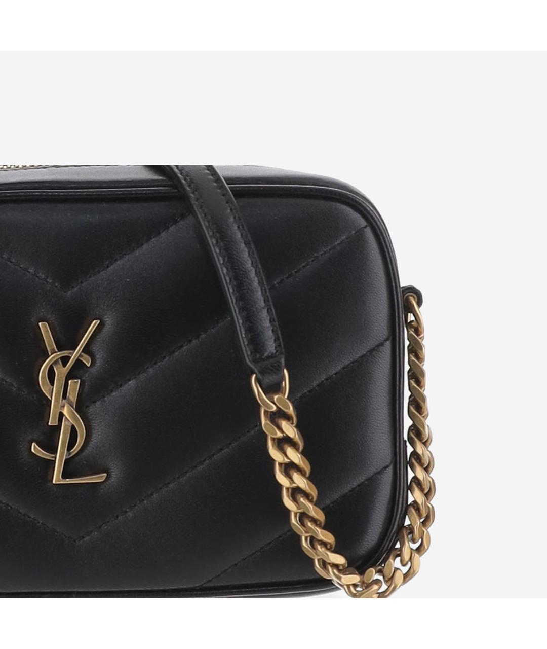 SAINT LAURENT Черная кожаная сумка через плечо, фото 4