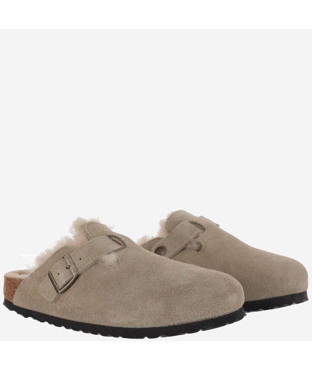 BIRKENSTOCK Коричневые замшевые сабо, фото 3