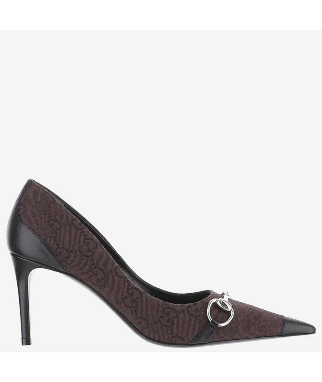 GUCCI Коричневые текстильные туфли, фото 5