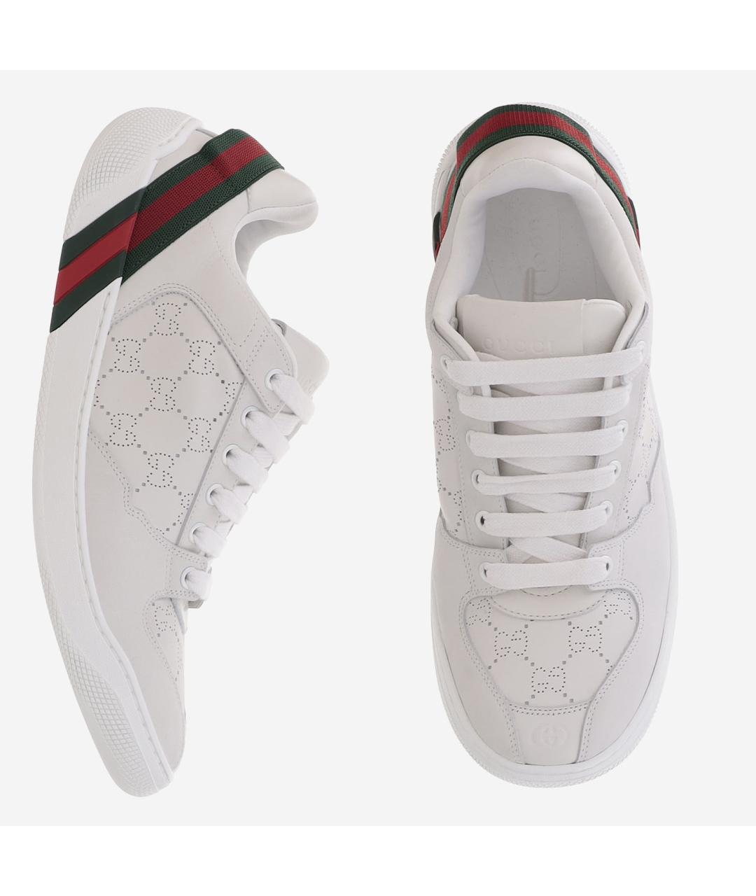 GUCCI Белые кожаные кроссовки, фото 2
