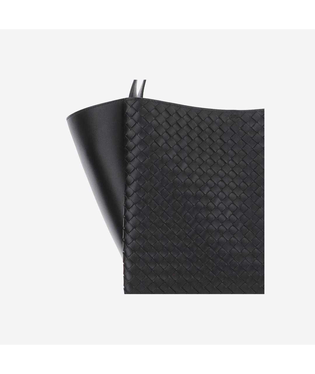 BOTTEGA VENETA Черная кожаная сумка тоут, фото 4