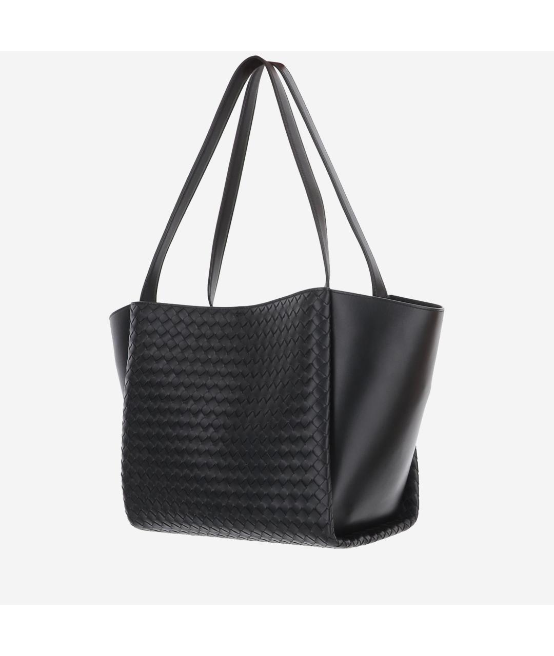BOTTEGA VENETA Черная кожаная сумка тоут, фото 2