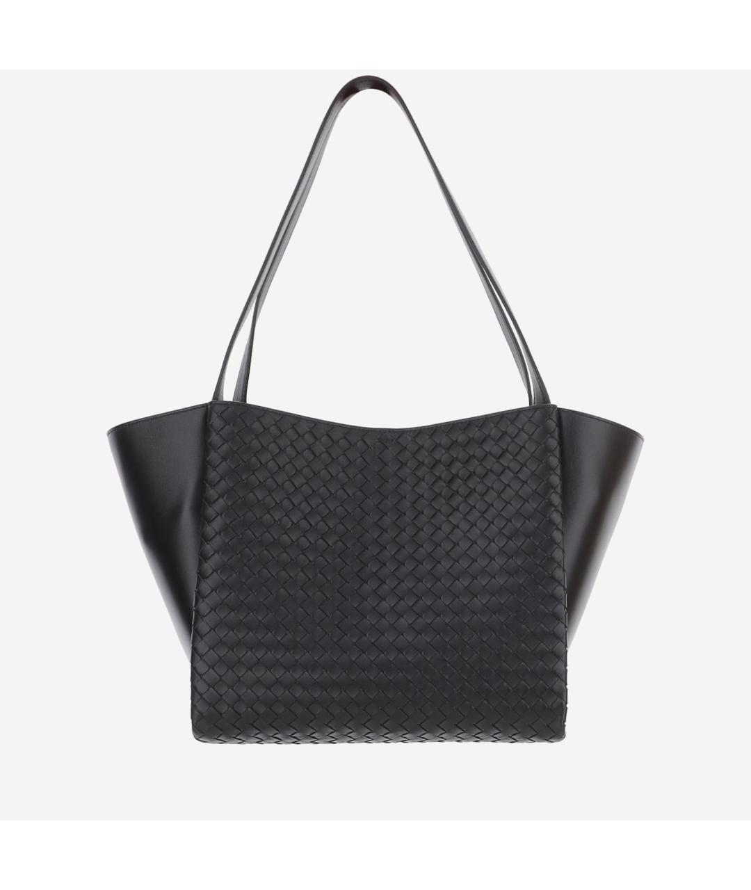 BOTTEGA VENETA Черная кожаная сумка тоут, фото 3