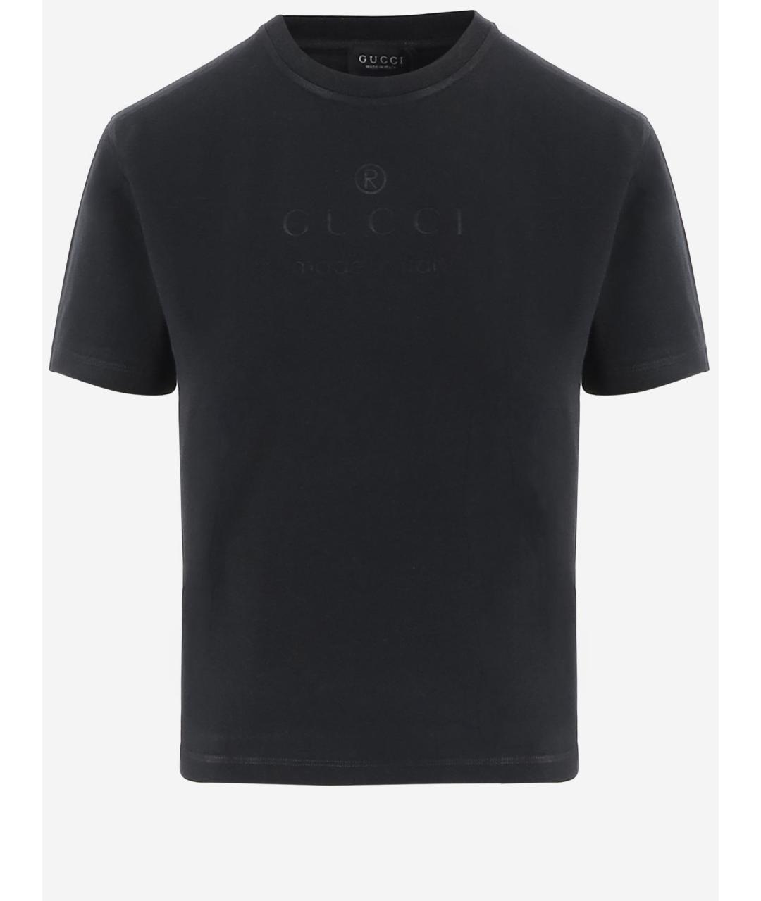 GUCCI Черная хлопковая футболка, фото 4