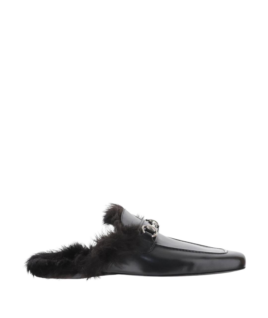 GUCCI Черные кожаные мюли, фото 1