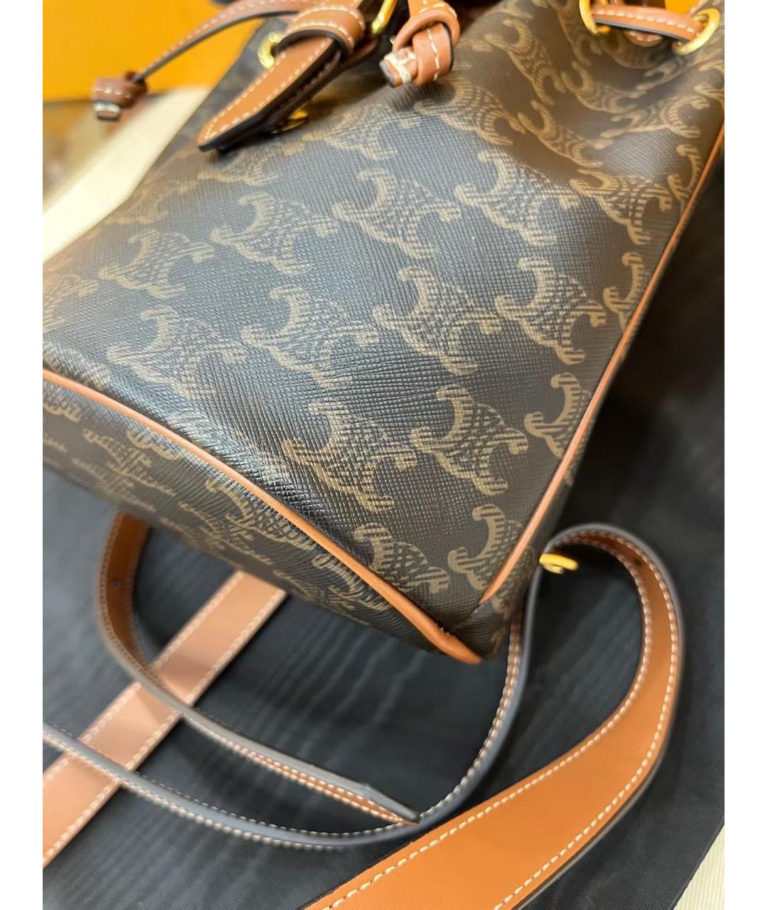 CELINE Коричневый рюкзак из кожи аллигатора, фото 7