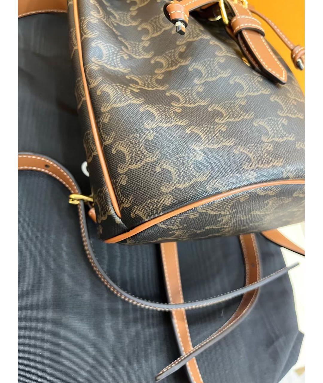 CELINE Коричневый рюкзак из кожи аллигатора, фото 6