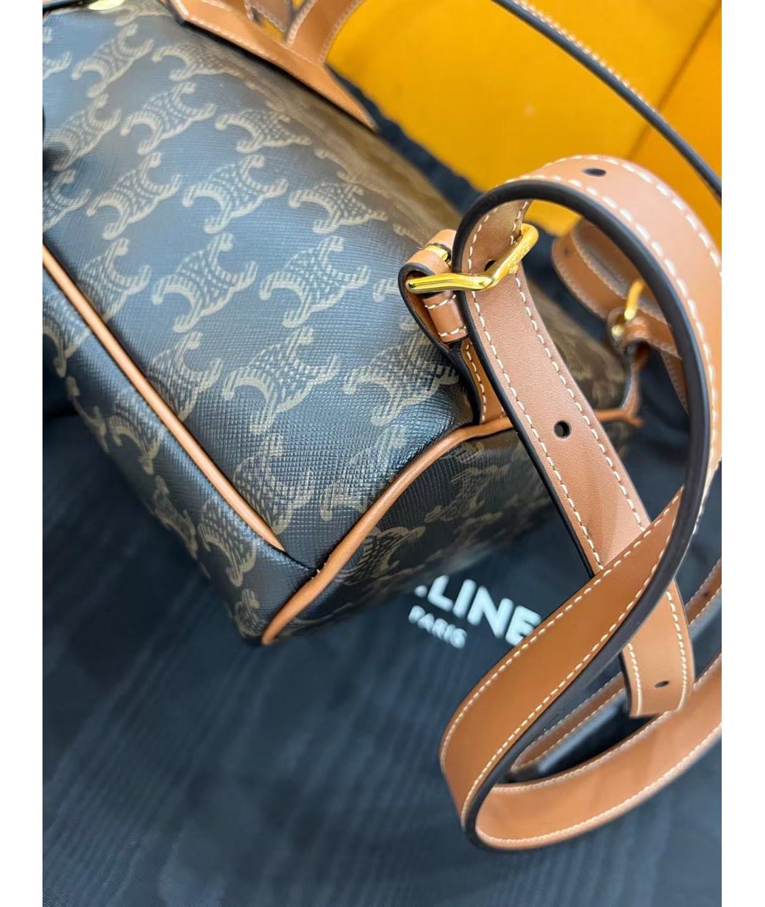CELINE Коричневый рюкзак из кожи аллигатора, фото 8