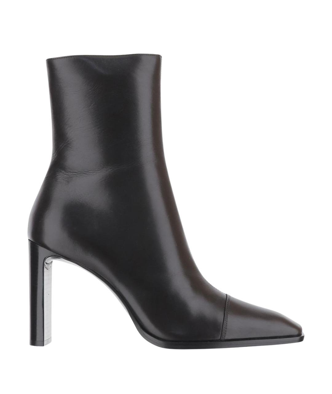 SAINT LAURENT Коричневые кожаные ботильоны, фото 1