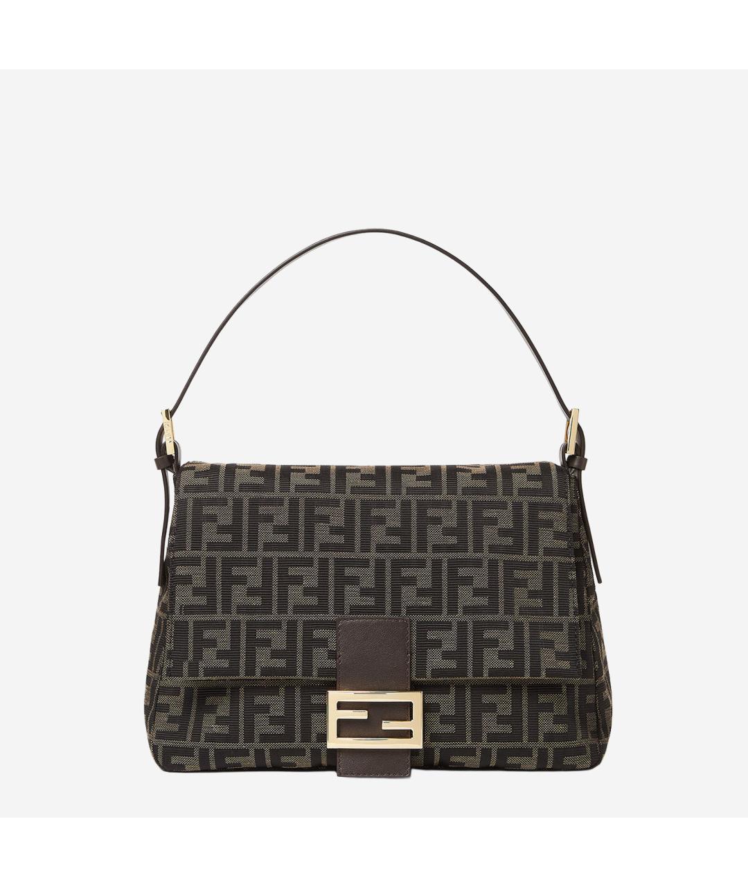 FENDI Коричневая сумка через плечо из канвы, фото 6