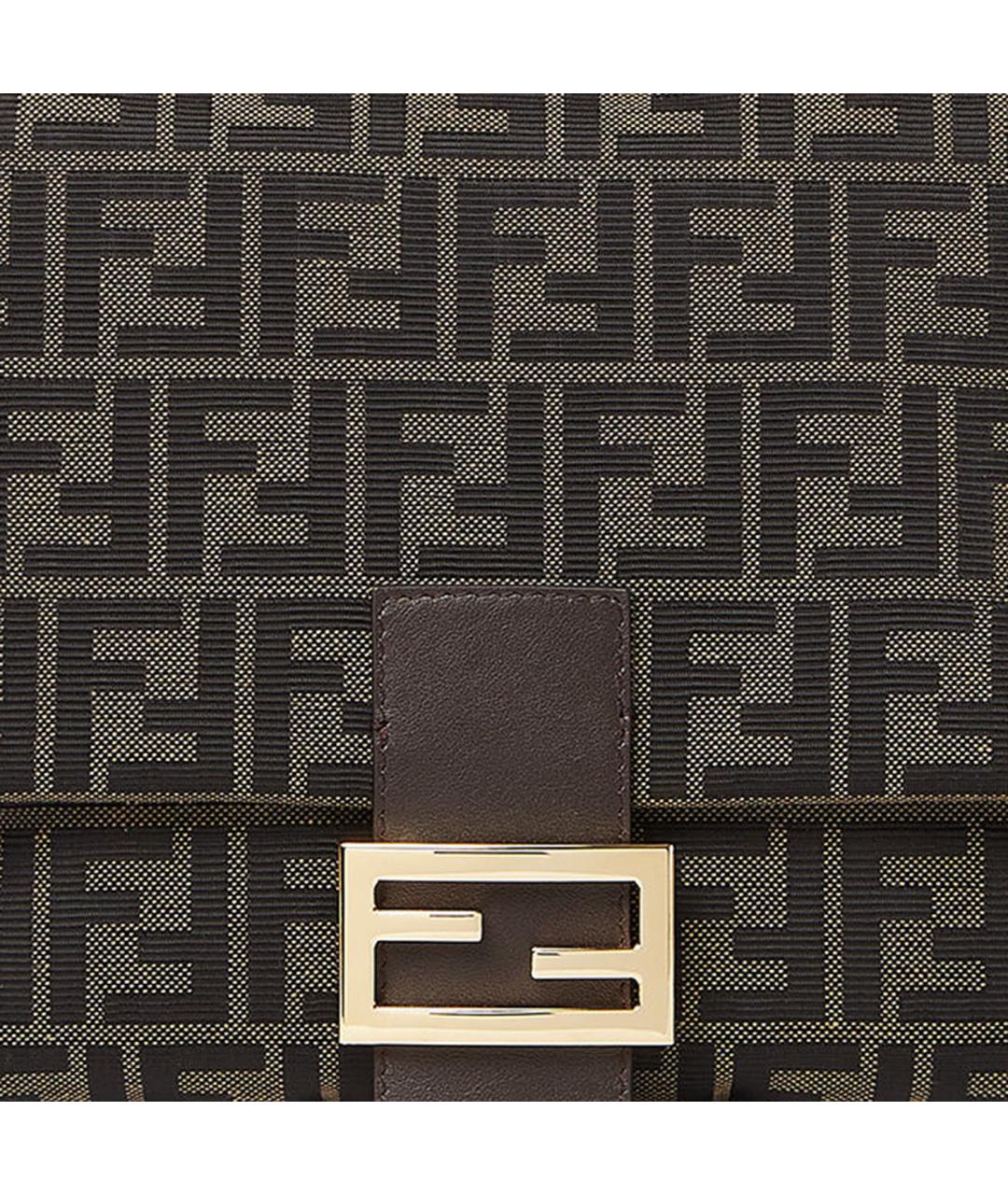 FENDI Коричневая сумка через плечо из канвы, фото 5