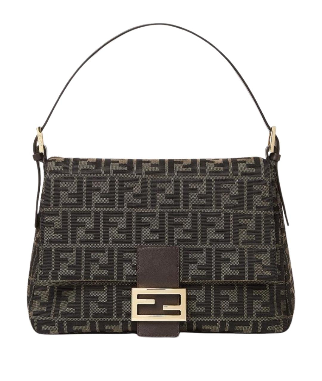 FENDI Коричневая сумка через плечо из канвы, фото 1