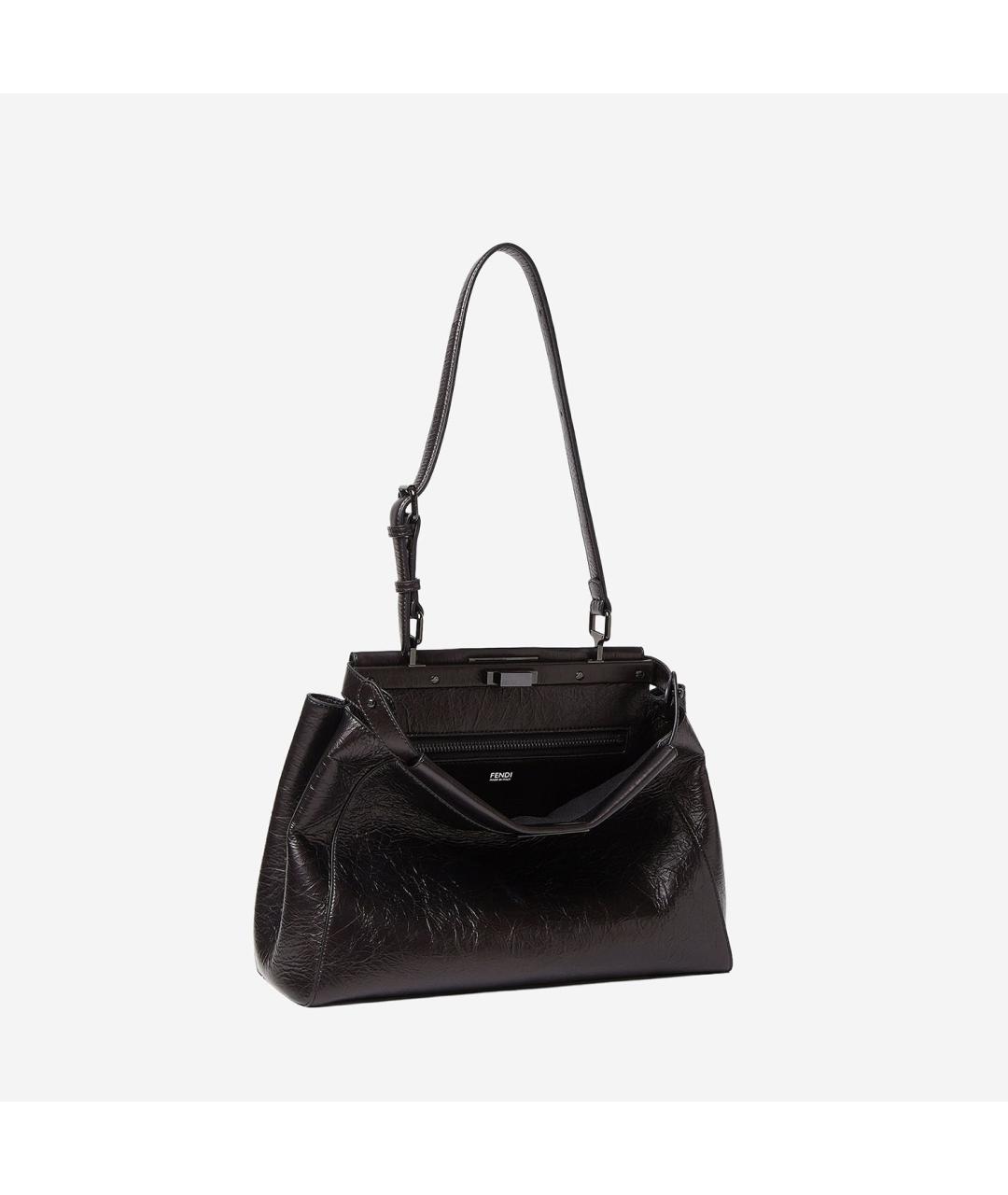 FENDI Черная кожаная сумка тоут, фото 2