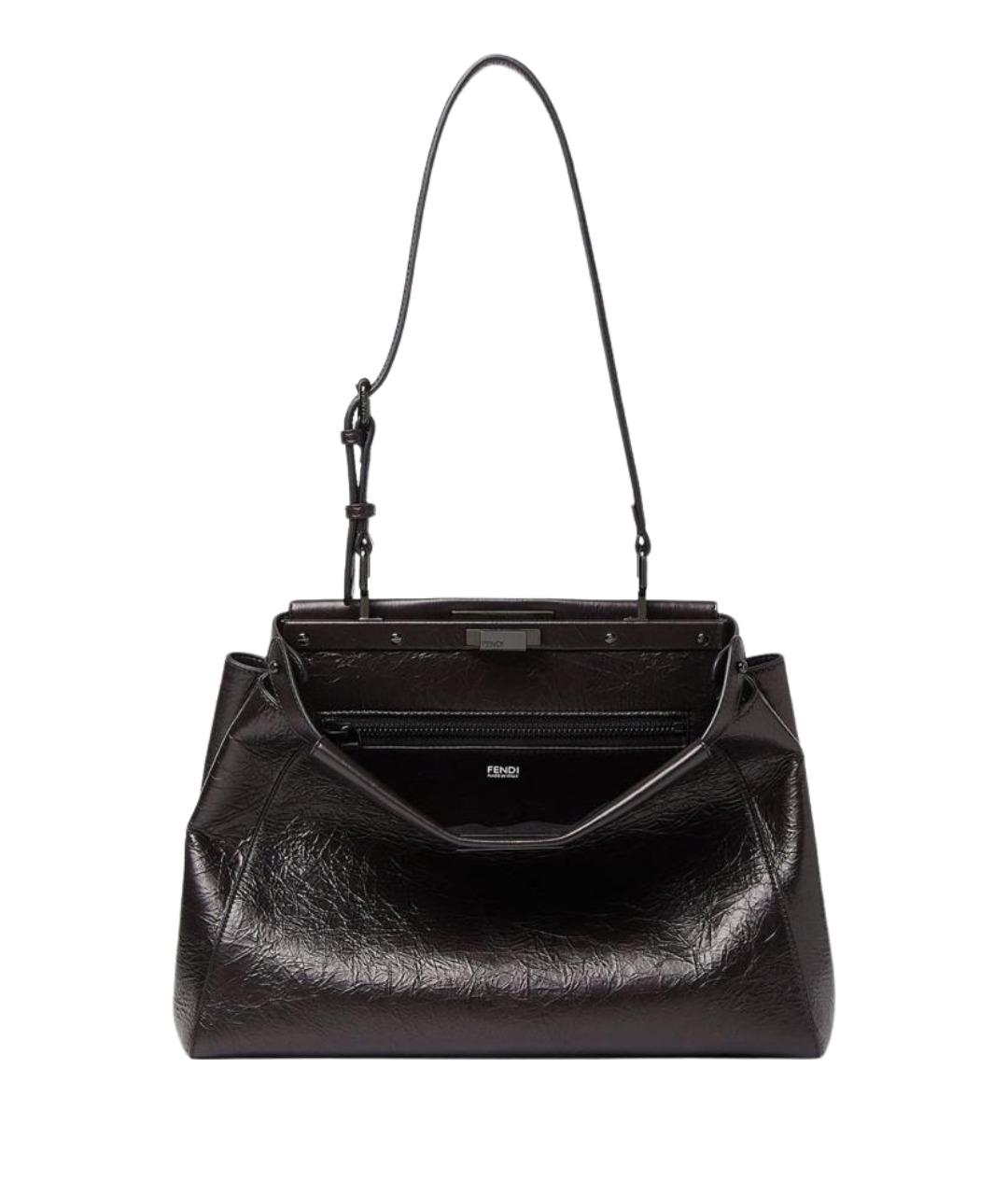 FENDI Черная кожаная сумка тоут, фото 1