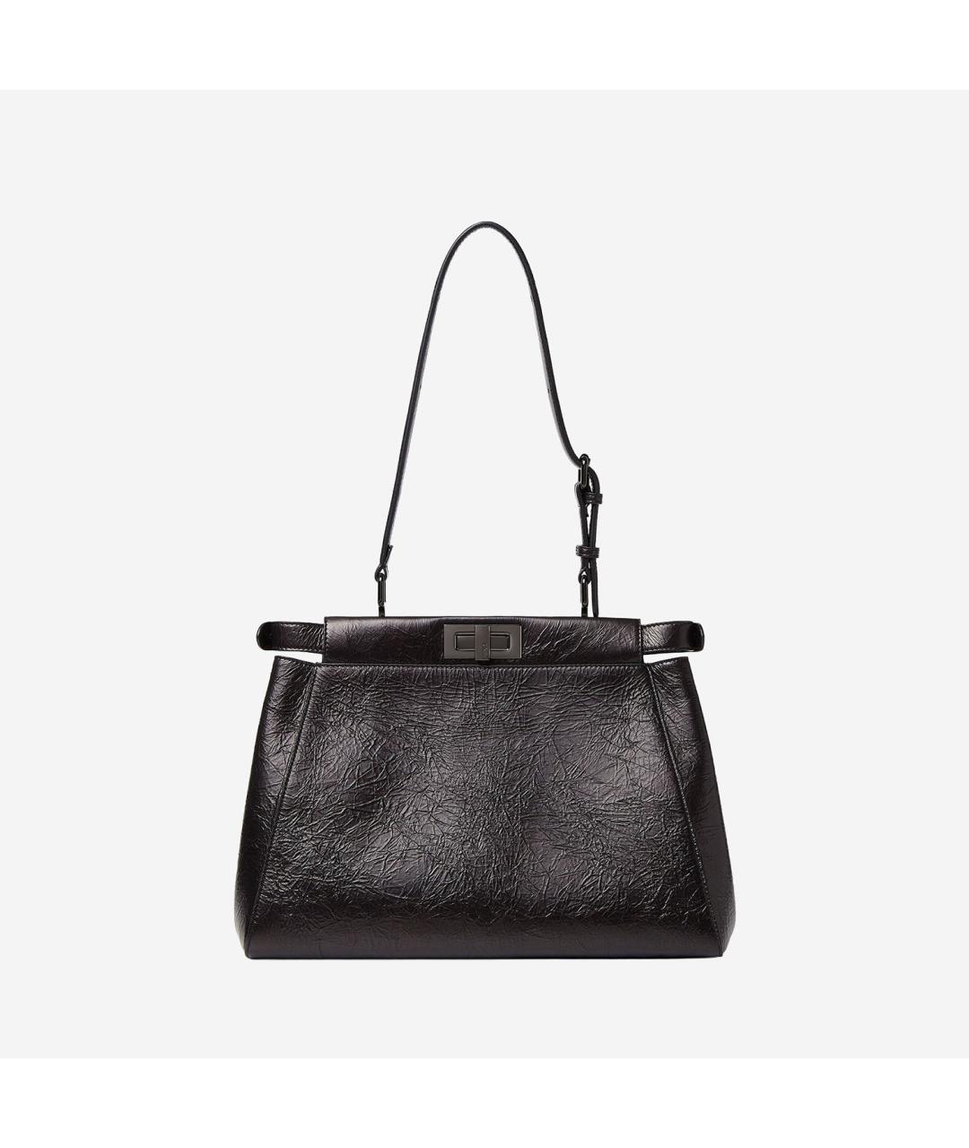FENDI Черная кожаная сумка тоут, фото 3