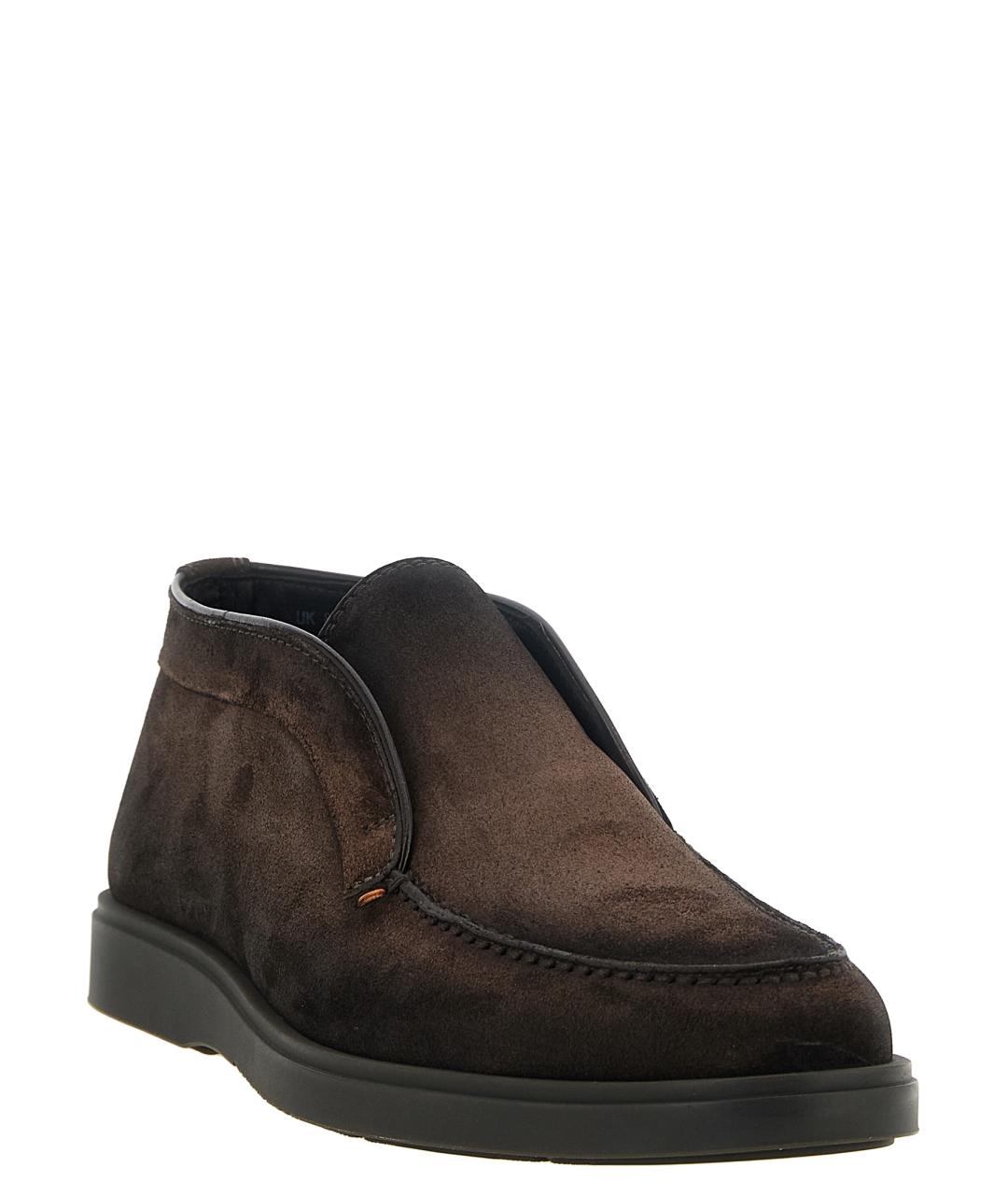 SANTONI Коричневые кожаные лоферы, фото 2