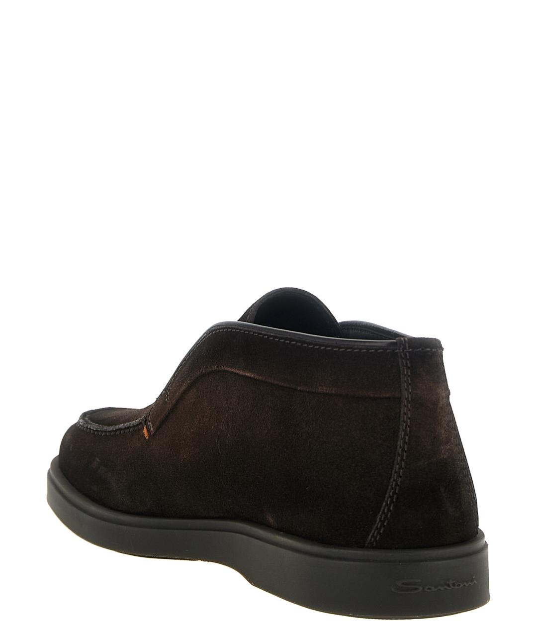 SANTONI Коричневые кожаные лоферы, фото 3