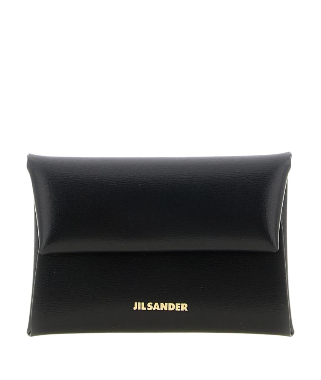 JIL SANDER Черный кожаный кошелек, фото 1