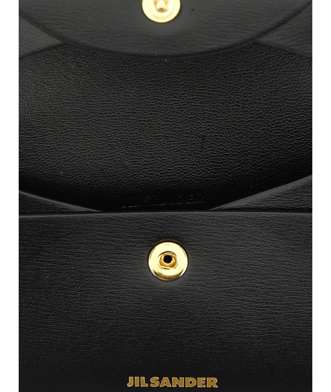 JIL SANDER Черный кожаный кошелек, фото 3