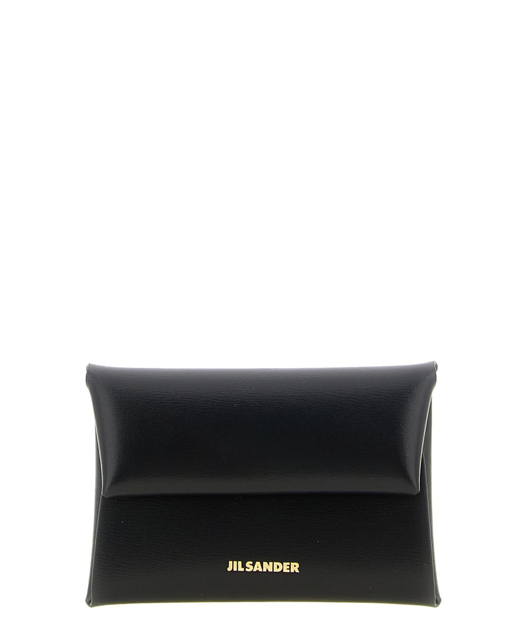 JIL SANDER Черный кожаный кошелек, фото 4