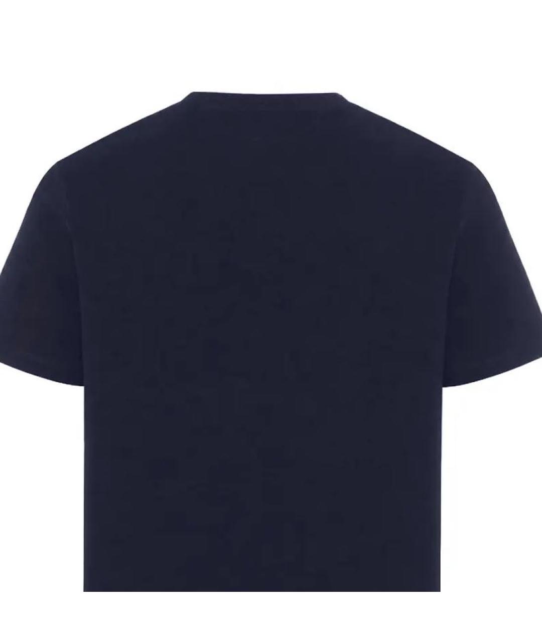 BRUNELLO CUCINELLI Темно-синяя хлопковая футболка, фото 4