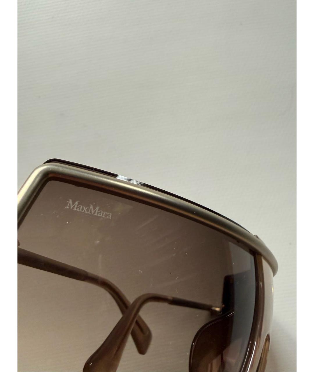 MAX MARA Коричневые металлические солнцезащитные очки, фото 4