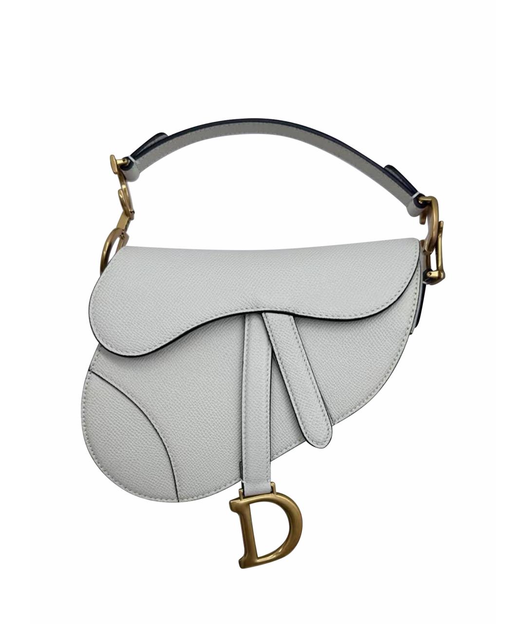 CHRISTIAN DIOR Белая кожаная сумка с короткими ручками, фото 1