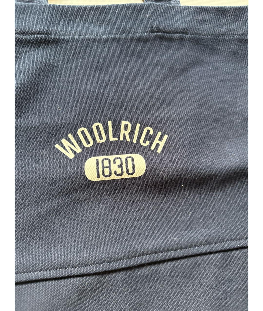 WOOLRICH Темно-синяя тканевая сумка тоут, фото 2