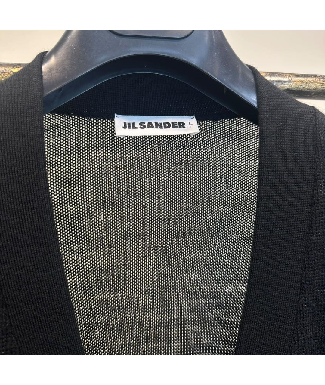 JIL SANDER Черный шерстяной кардиган, фото 3
