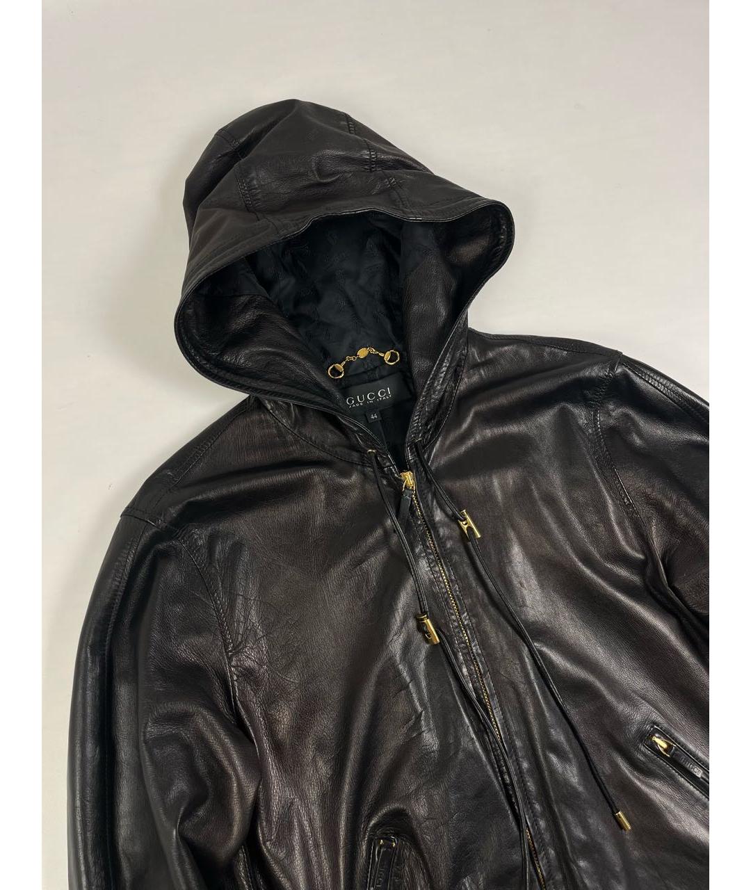 GUCCI Черная кожаная куртка, фото 2