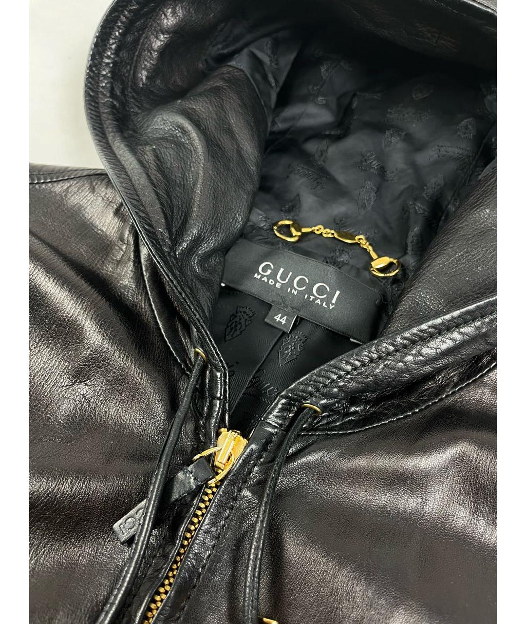 GUCCI Черная кожаная куртка, фото 5