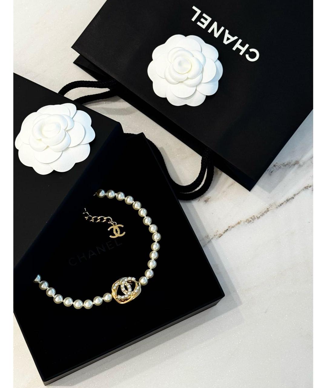 CHANEL Белое жемчужное колье, фото 4