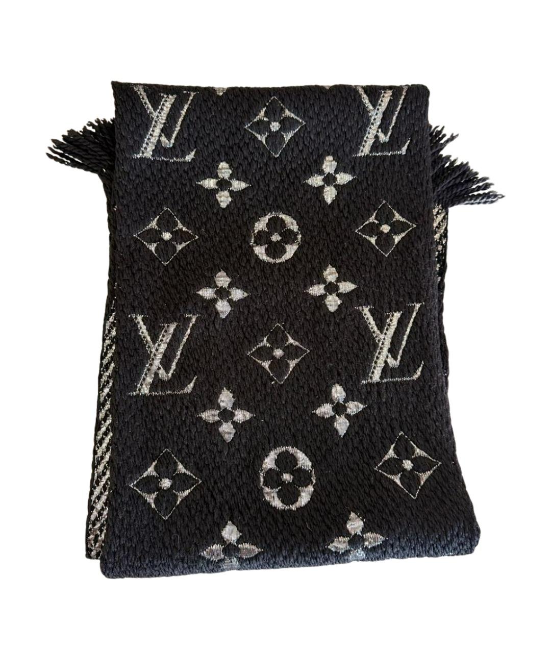 LOUIS VUITTON Черный шерстяной шарф, фото 1