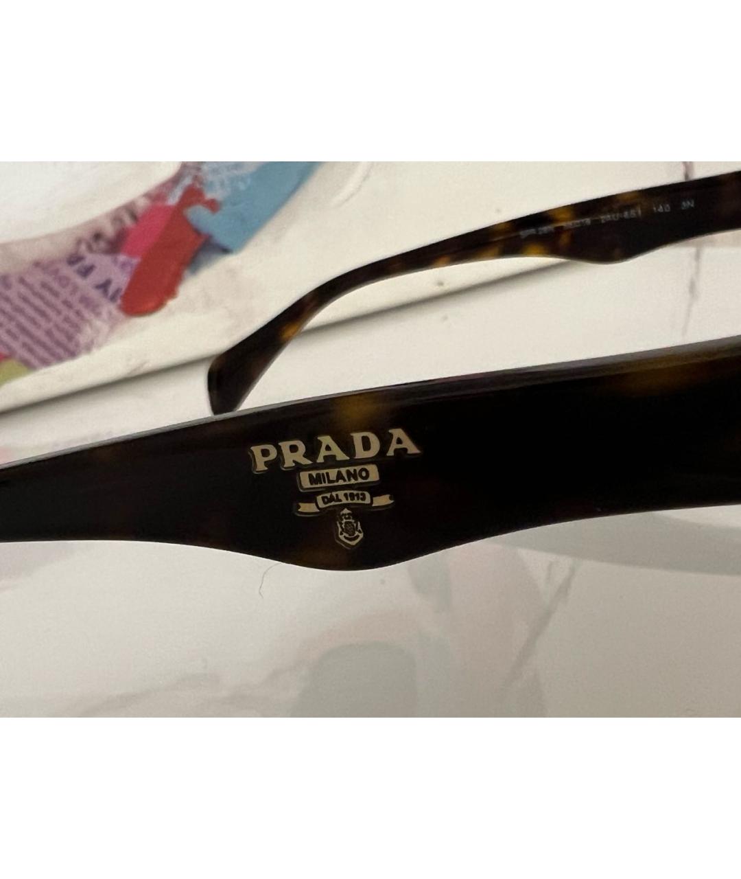 PRADA Коричневые пластиковые солнцезащитные очки, фото 4