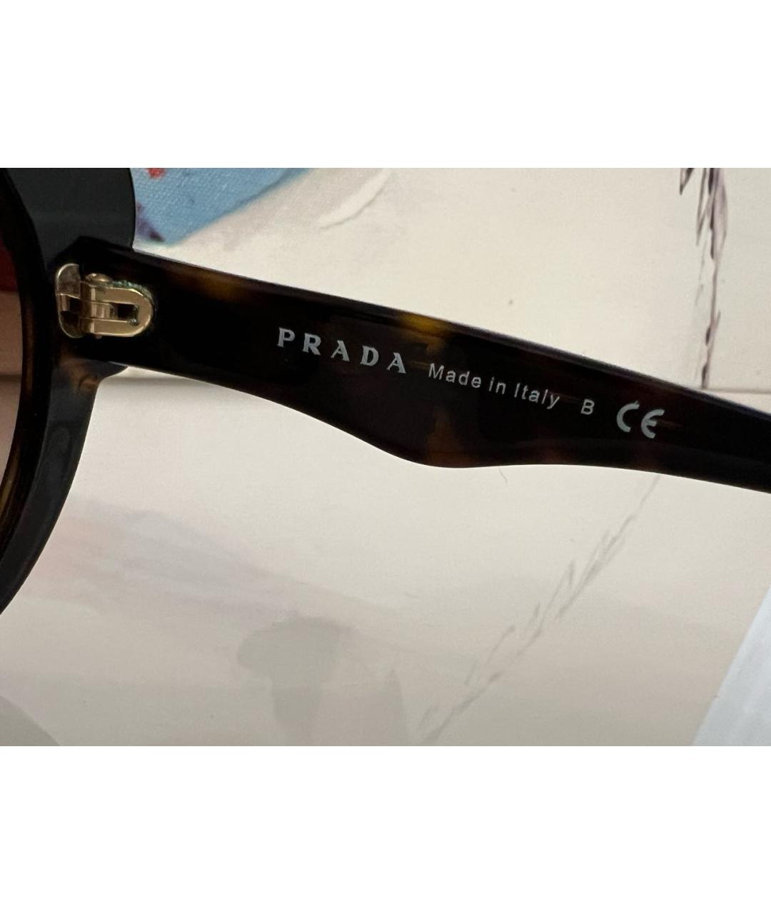 PRADA Коричневые пластиковые солнцезащитные очки, фото 5