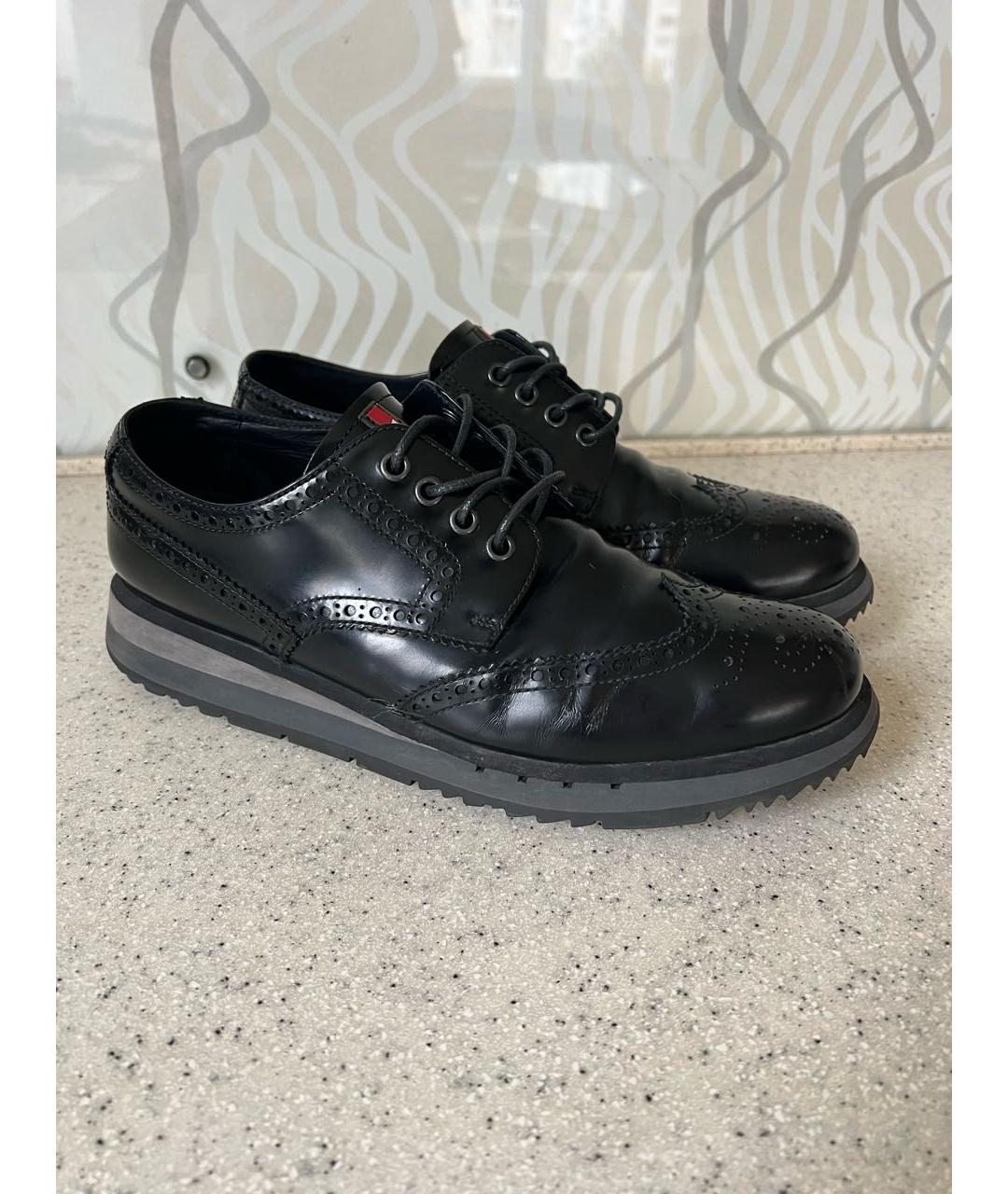 PRADA Черные низкие ботинки из лакированной кожи, фото 8