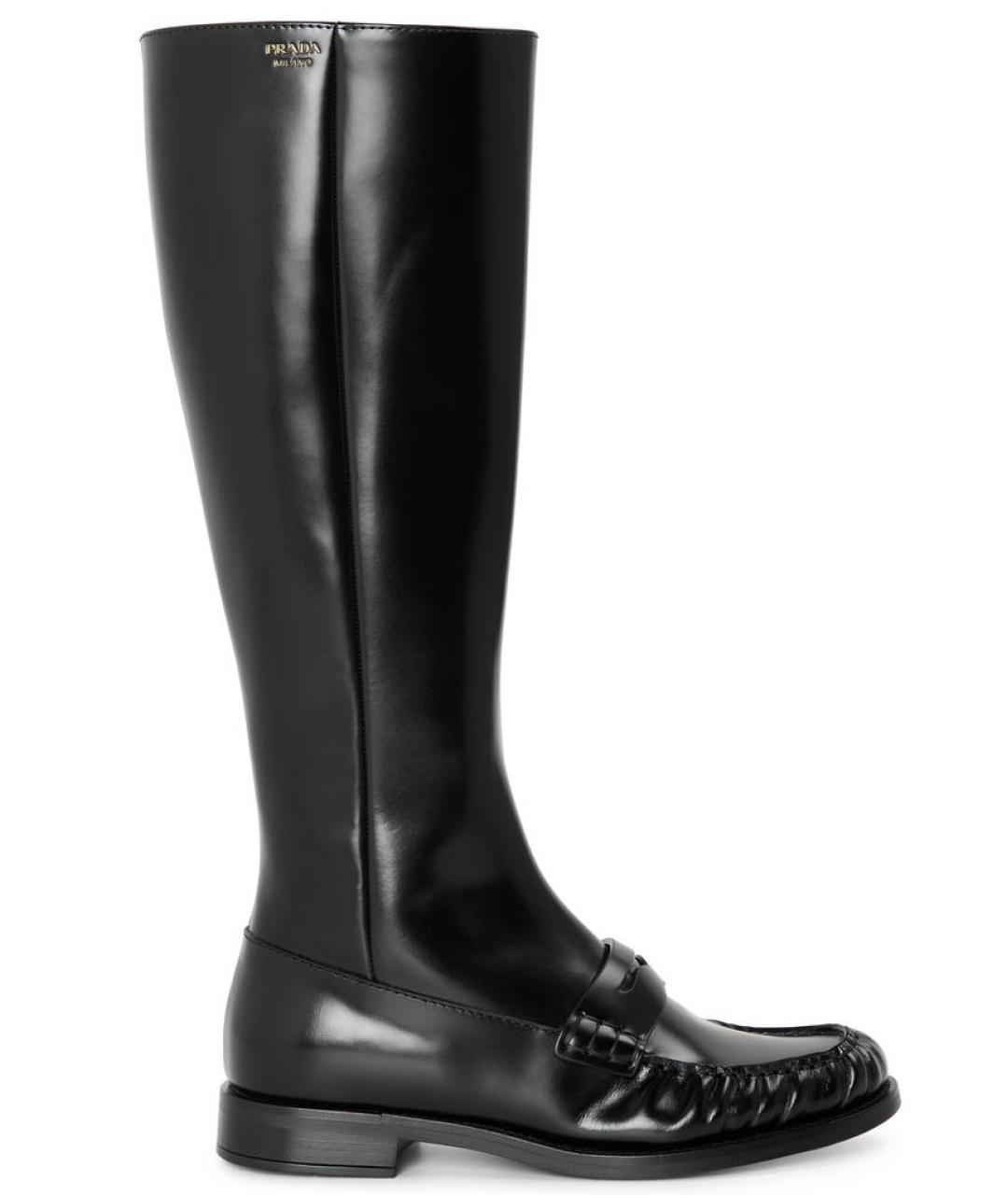 PRADA Черные кожаные сапоги, фото 4
