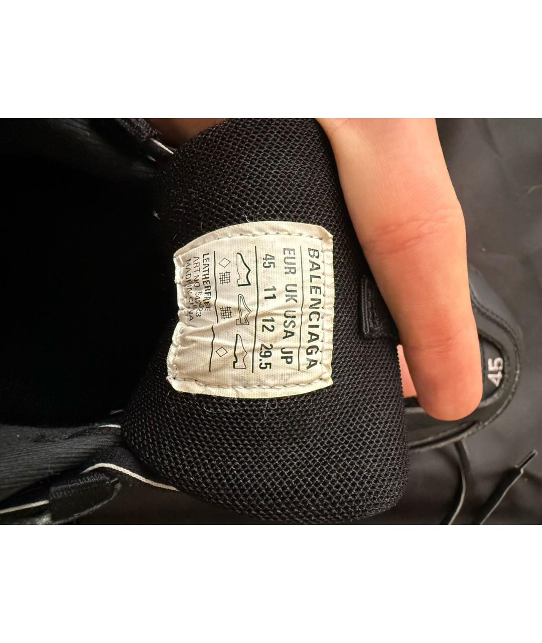BALENCIAGA Черные синтетические низкие кроссовки / кеды, фото 6