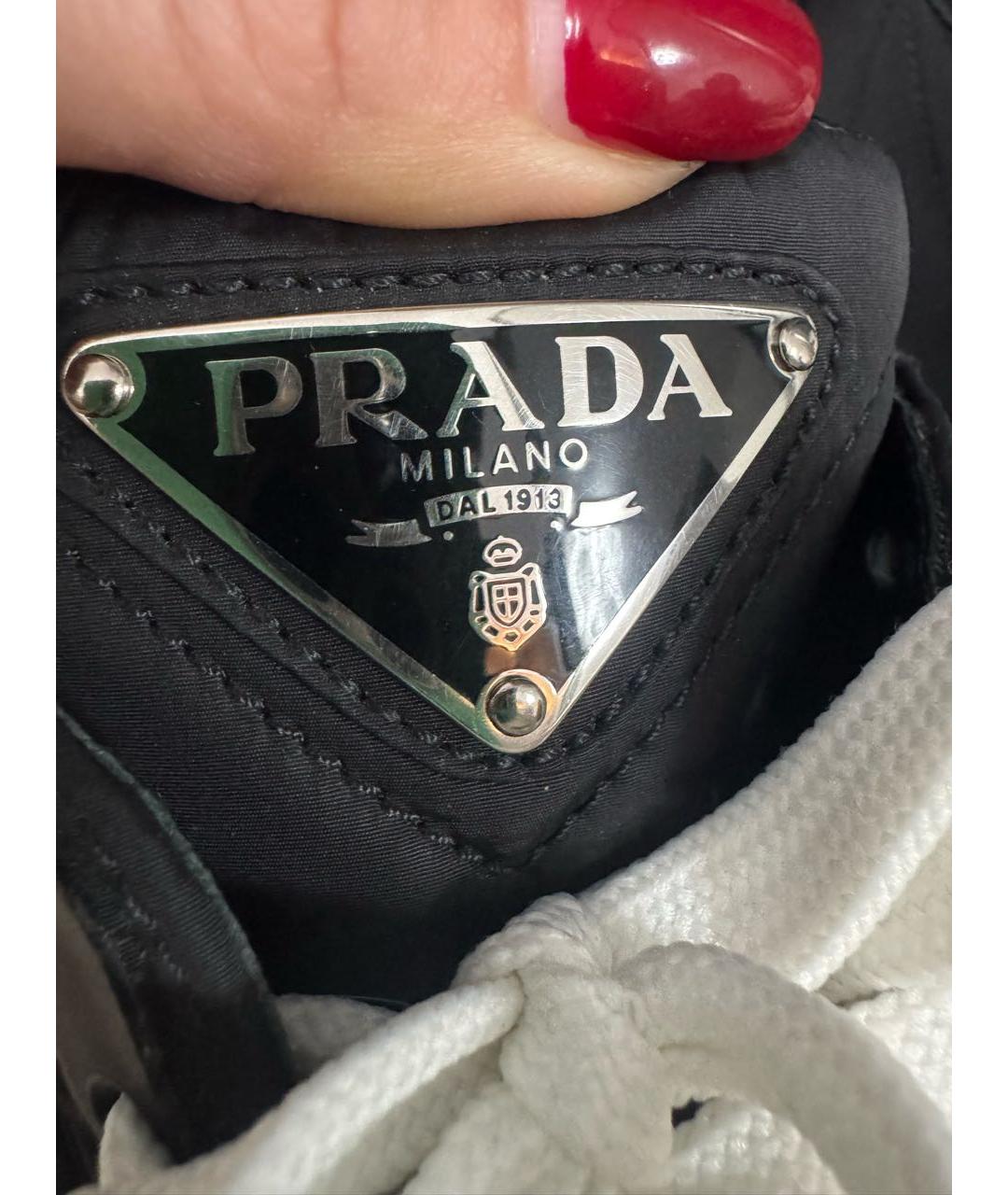 PRADA Черные текстильные кроссовки, фото 5