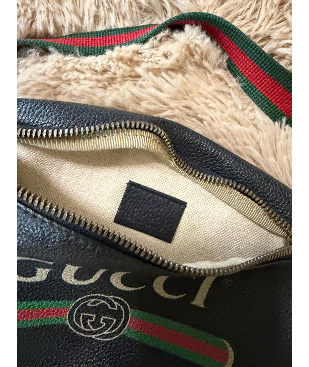 GUCCI Черная кожаная поясная сумка, фото 4