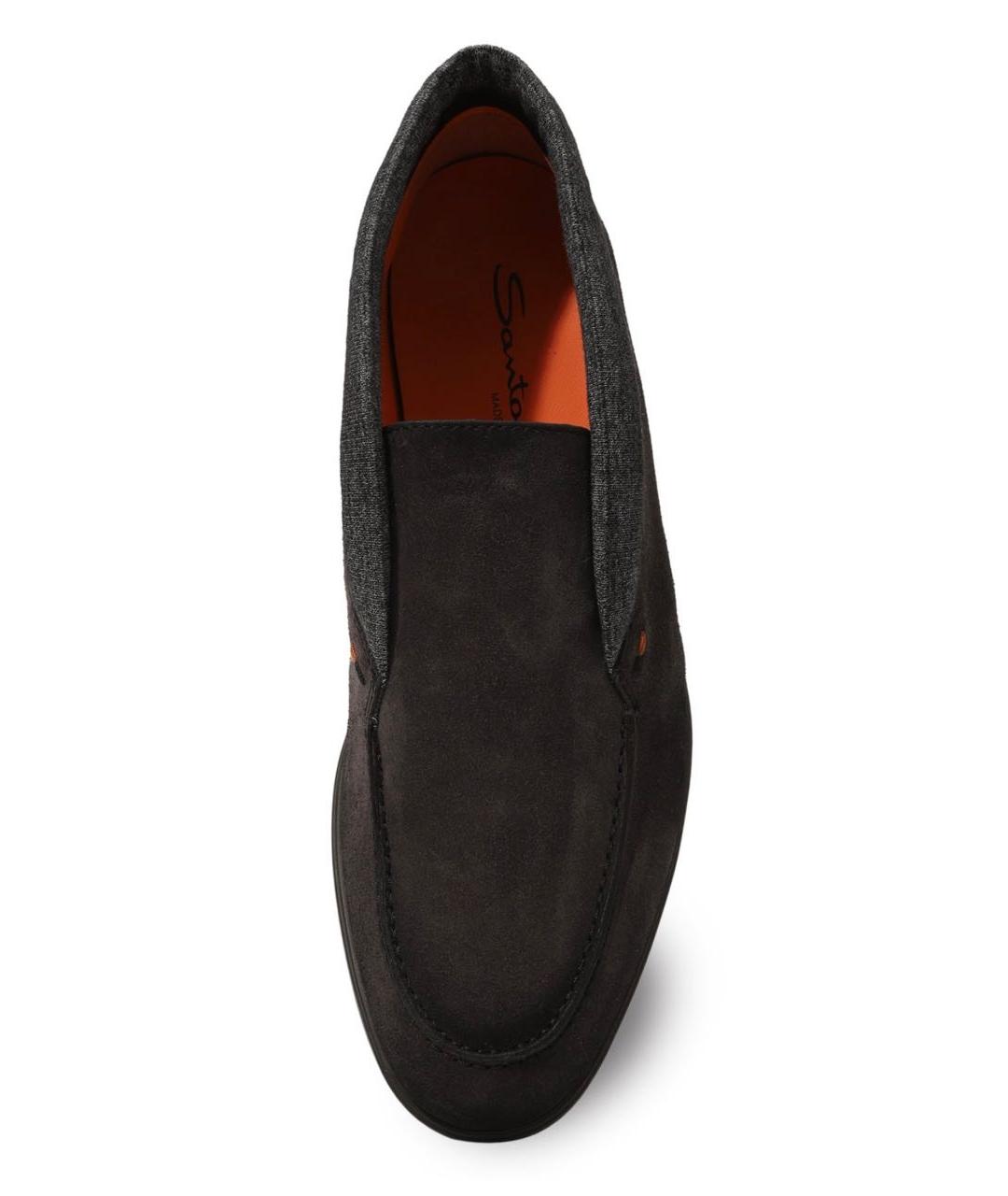 SANTONI Коричневые замшевые низкие ботинки, фото 4
