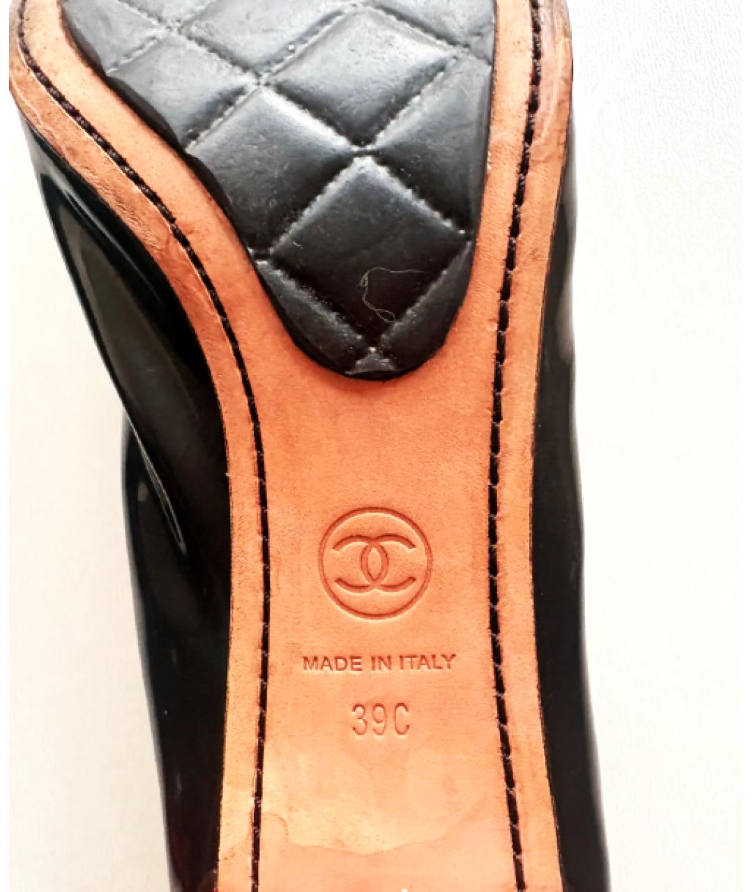 CHANEL Черные туфли из лакированной кожи, фото 9