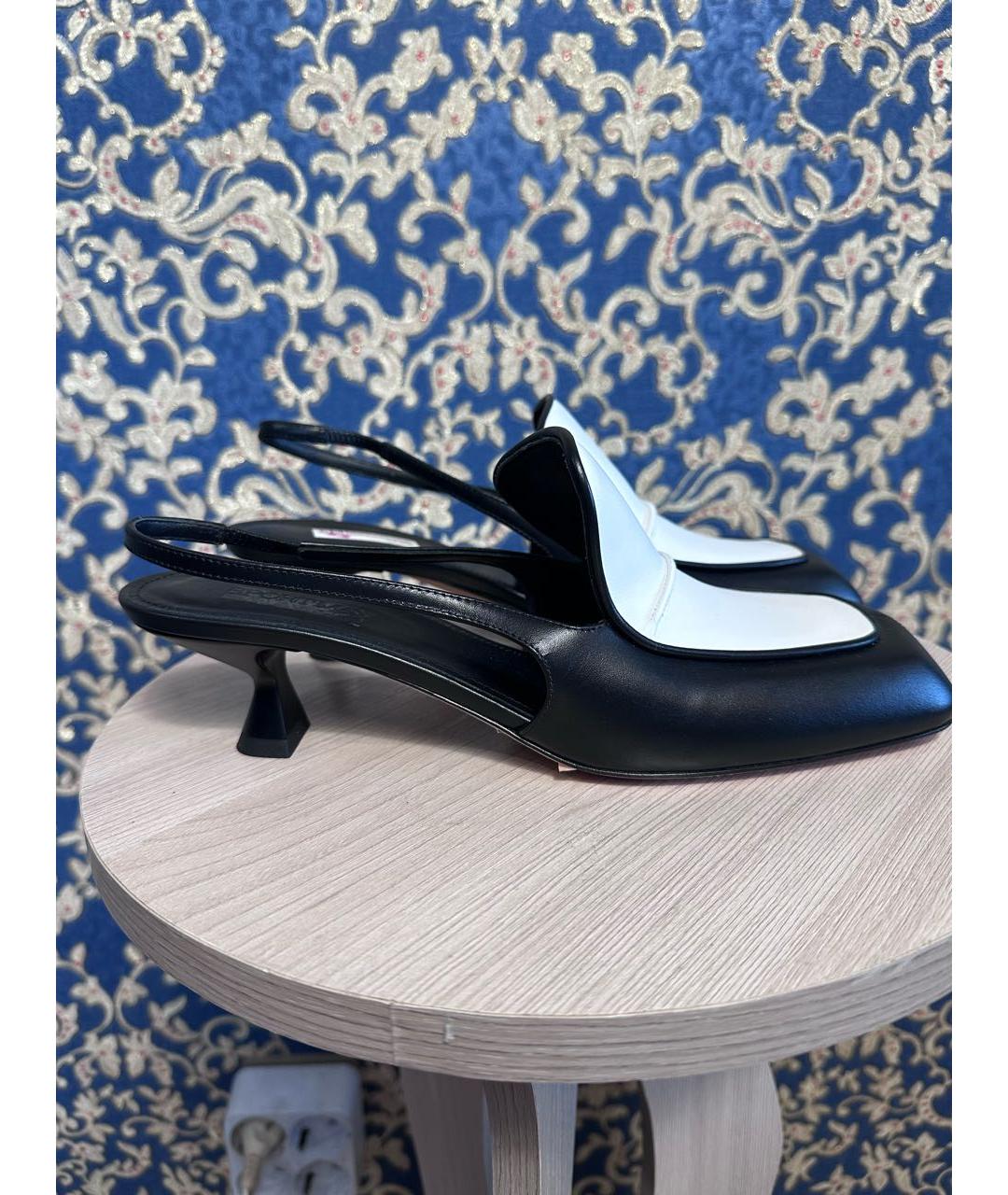 SPORTMAX Черные кожаные мюли, фото 9