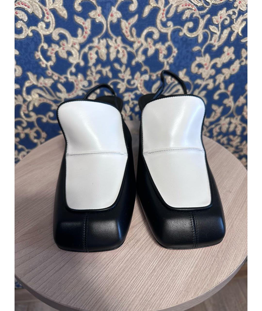 SPORTMAX Черные кожаные мюли, фото 2